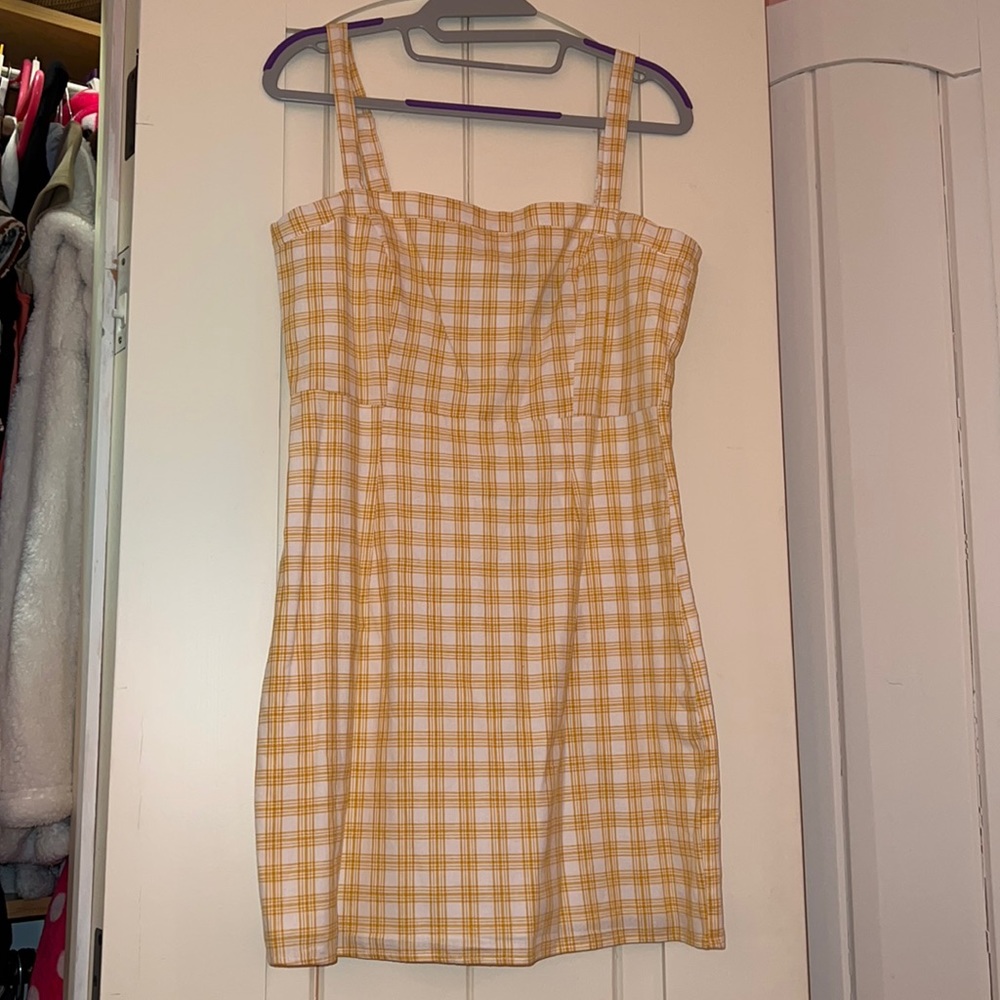 forever 21 large yellow gingham dress